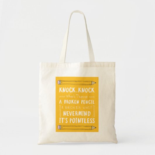 Leeraar Knock Knock Jokes Pencil Kind Humor Tote Bag (Voorkant)