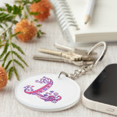 Leerae monogram L naam en betekenis keyring Sleutelhanger (Voorkant Rechts)