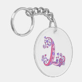 Leerae monogram L naam en betekenis keyring Sleutelhanger (Voorkant Links)