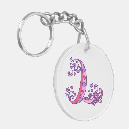 Leerae monogram L naam en betekenis keyring Sleutelhanger (Voorkant Links)