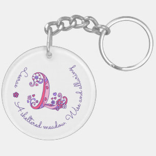 Leerae monogram L naam en betekenis keyring Sleutelhanger