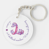 Leerae monogram L naam en betekenis keyring Sleutelhanger (Achterkant)