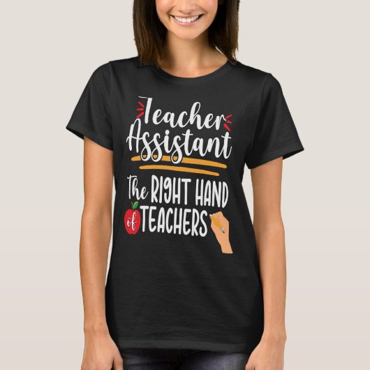 Leerassistent-docent Leerles Rechts T-shirt (Voorkant)