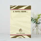 Leerbakkerij - Bruine Zebra Print Apple Briefpapier (Staand voorkant)