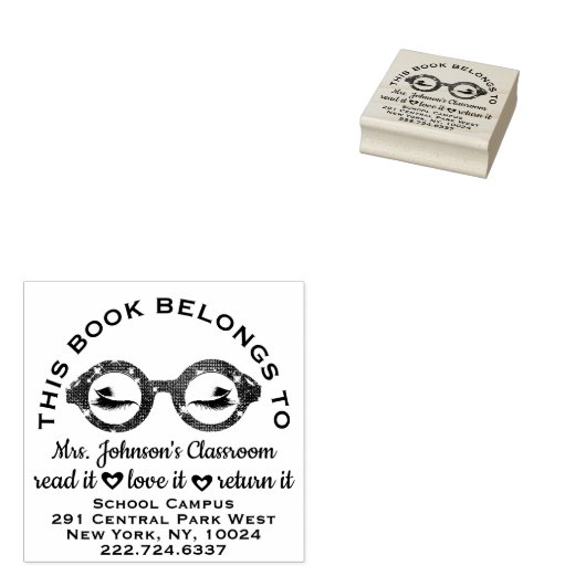 Leerbalklabel bril Advertentienaam Aangepast Rubberstempel (Gestempeld)