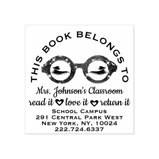 Leerbalklabel bril Advertentienaam Aangepast Rubberstempel (Afrduk)