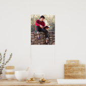 Leerboek van de student en Zitten op Stone Wall Poster (Keuken)