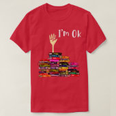 Leerboeken Librarische lezer Nerd Ik ben oké leraa T-shirt (Design voorkant)