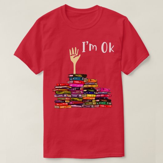 Leerboeken Librarische lezer Nerd Ik ben oké leraa T-shirt (Design voorkant)