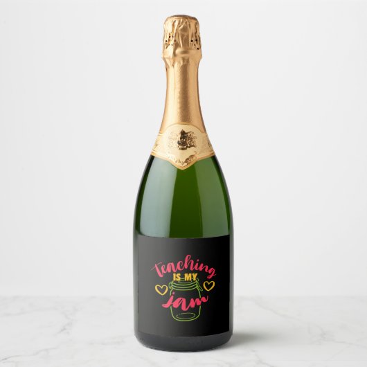 Leerdag doceren is mijn jam sparkling wijnetiket (Voorkant)