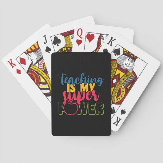 Leerdag doceren is mijn superkracht pokerkaarten (Achterkant)