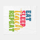 Leerdag Eat Sleep Teach Herhaal Fleece Deken (Voorkant (Horizontaal))
