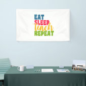 Leerdag Eat Sleep Teach Herhaal Spandoek (Beurs)