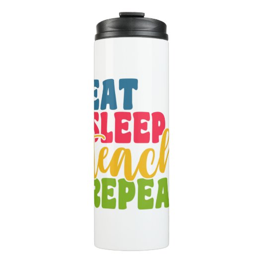 Leerdag Eat Sleep Teach Herhaal Thermosbeker (Voorkant)