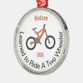 Leerde een tweewieler rijden metalen ornament (Links)