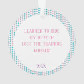 Leerde fietsen verloren het trainingswiel ornament (achterkant)