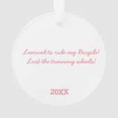 Leerde fietsen verloren het trainingswiel ornament (achterkant)