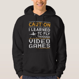Leerde naar Fly Video Games Funny Airplane Pilot A Hoodie