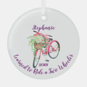 Leerde naar Ride Bike Keepslag en Jaar Glas Ornament (Voorkant)