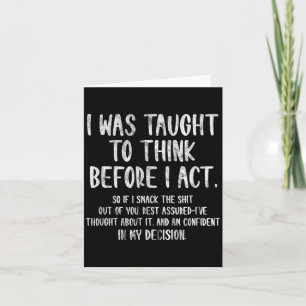 Leerde Nadenken Voor Act Funny Sarcasme Kaart