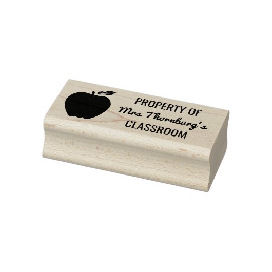 Leererbezit van Classroom Apple Silhouette Rubberstempel (Stempel)