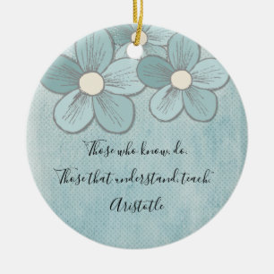 Leererlenwaardering Monogram Teach Quote Keramisch Ornament