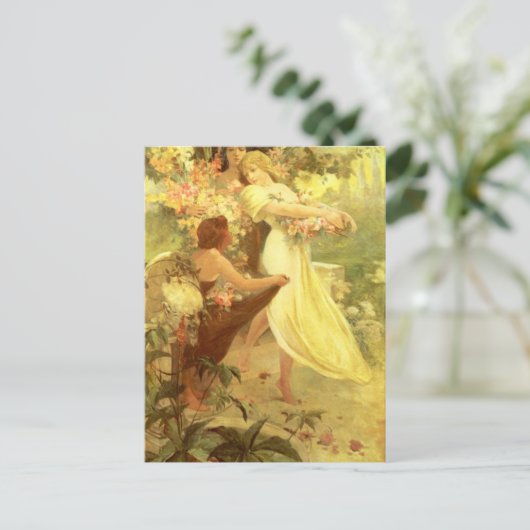 Leergeest van Alphonse Mucha Briefkaart (Staand voorkant)