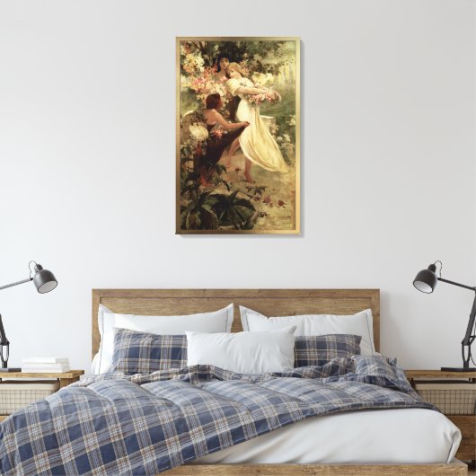 Leergeest van Alphonse Mucha Canvas Afdruk (Insitu (Slaapkamer))