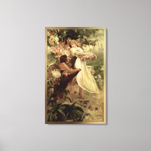 Leergeest van Alphonse Mucha Canvas Afdruk (Voorkant)
