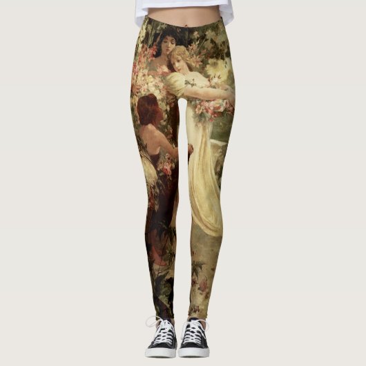 Leergeest van Alphonse Mucha Leggings (Voorkant)