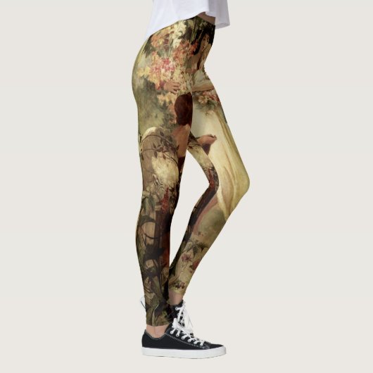 Leergeest van Alphonse Mucha Leggings (Rechts)