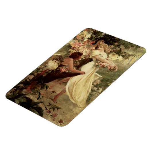 Leergeest van Alphonse Mucha Magneet (Linkerzijde)