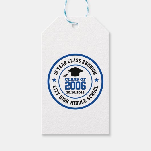 Leerjaar van de Reunion College op de middelbare s Cadeaulabel (Voorkant)