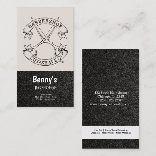 Leerkleder Visitekaartje (Voorkant / Achterkant)