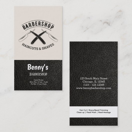 Leerkleder Visitekaartje (Voorkant / Achterkant)