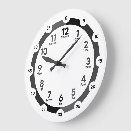 Leerklok - Midnight Black Grote Klok (Hoek)