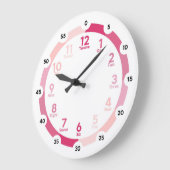 Leerklok - Roze tinten Grote Klok (Hoek)