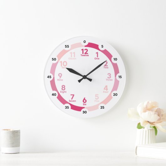 Leerklok - Roze tinten Grote Klok (Huis)