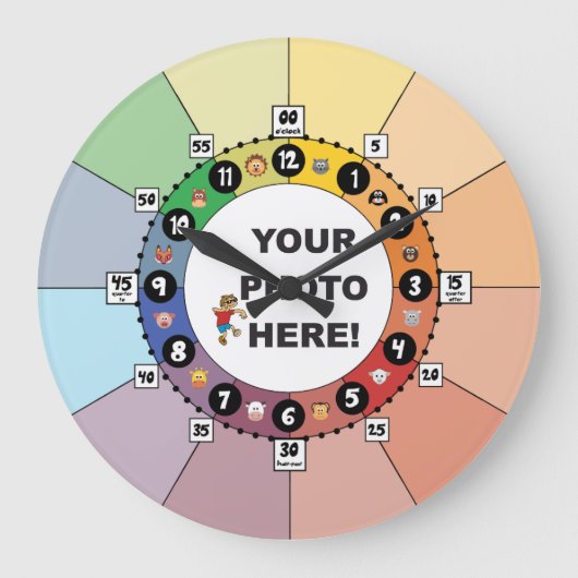 Leerklok voor kinderen (groot) grote klok (Voorkant)