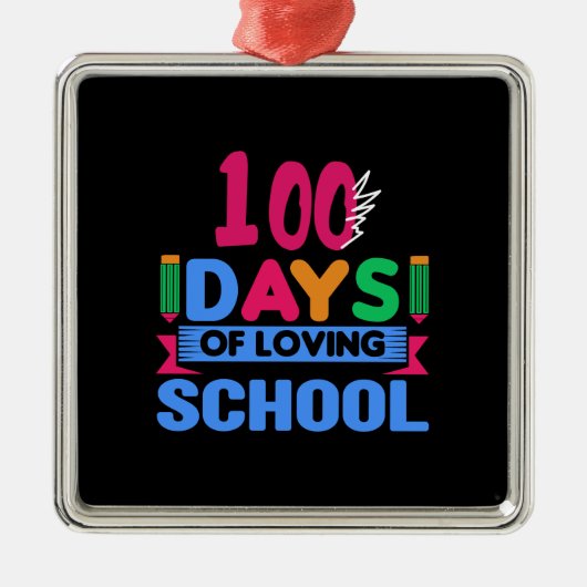 Leerkracht 100 dagen van liefdevolle school metalen ornament (Voorkant)