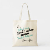leerkracht blauwgroen gepersonaliseerd tote bag (Achterkant)