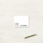 Leerkracht derde klas post-it® notes (Op bureau)