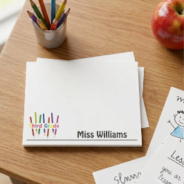 Leerkracht derde klas post-it® notes