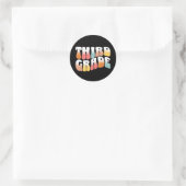 Leerkracht derde klas ronde sticker (Tas)