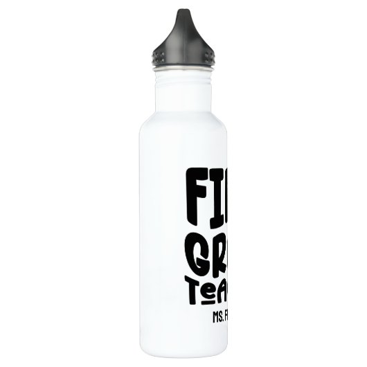 Leerkracht Eerste Klas Zwarte Tekst Waterfles (Links)