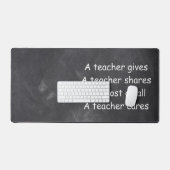 Leerkracht geeft aandelenklasse decoratie bureaumat (Keyboard & Muis)