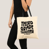 Leerkracht Groep Vijf | Zwarte Typography Design Tote Bag (Voorkant (product))