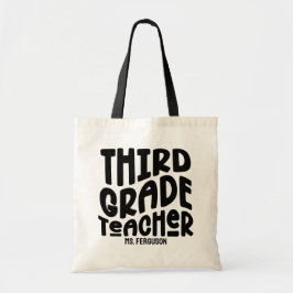 Leerkracht Groep Vijf | Zwarte Typography Design Tote Bag