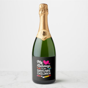 Leerkracht Mijn hart behoort tot kinderen Sparkling Wijnetiket