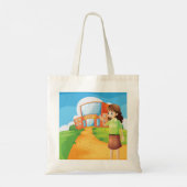 Leerkrachten aan de Canvas tas van de school (Achterkant)